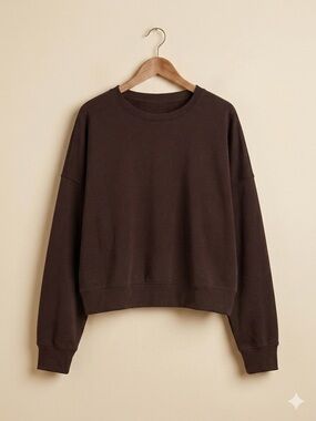 🏷️ H&M Basics Slouchy Oversized Crewneck Sweatshirt – Rich Brown XL